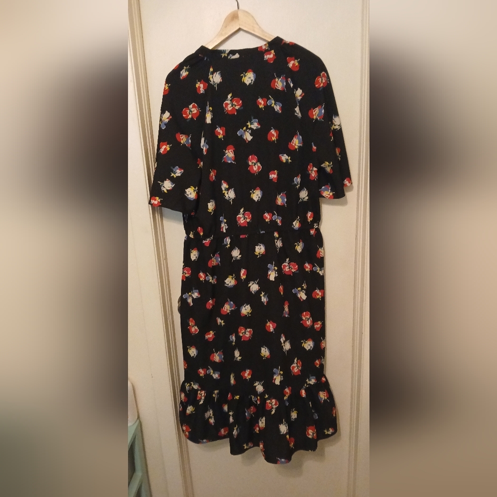 Lauren By Ralph Lauren Floral Tie Neck Dress Size 16 - Picture 4 of 4